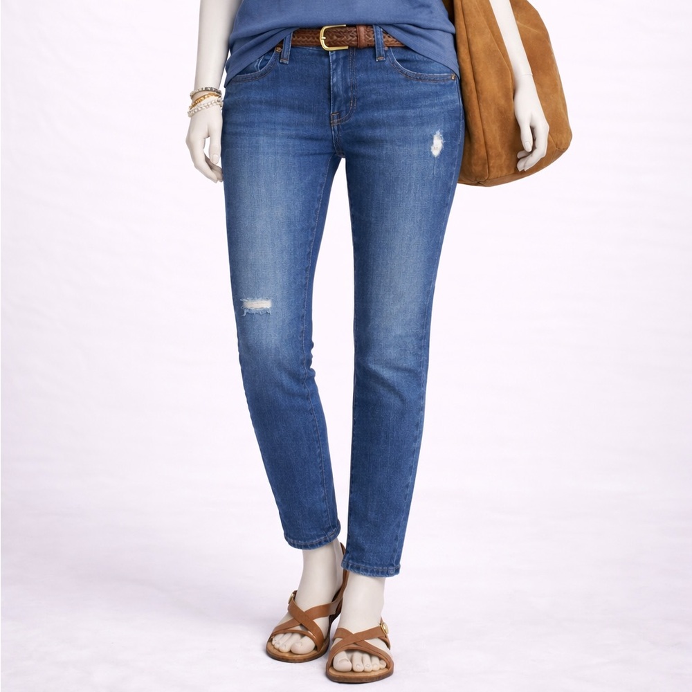 Ann Taylor LOFT Relaxed Distressed Skinny Jeans Size T 25, Women's Denim Pants 
